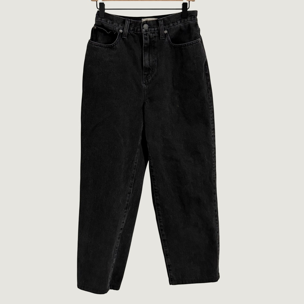 Madewell Baggy Straight Jeans Womens 28 Black High Rise 100% Cotton Denim Y2K